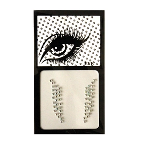 Macro detail of iridescent self-adhesive acrylic rhinestones for eye and face makeup