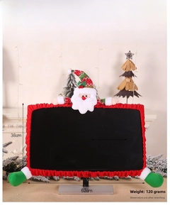 Detailed view of Santa Claus monitor cover with dimensions 62x38cm for Christmas