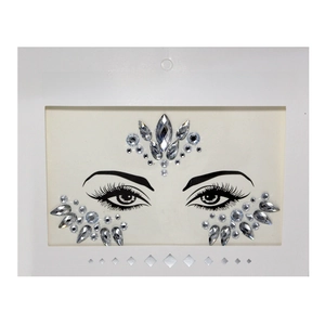 Face Crystal Sticker with clear acrylic gems for eye and forehead masquerade decoration