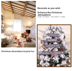 Close-up of a multi-tier Christmas star wooden hanging sign with festive red bow decoration