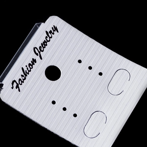White textured PVC fashion jewelry display card for earrings and studs packaging