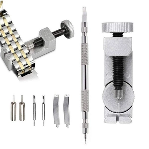 Professional metal watch strap repair kit with link remover and spring bar tool set