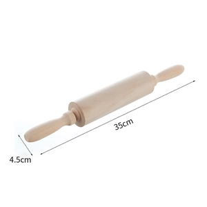 Christmas engraved wooden rolling pin with 35cm length and 4.5cm diameter dimensions
