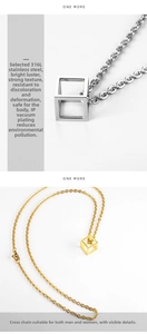 Close-up of 316L titanium steel hollow cube pendant with durable vacuum IP plating