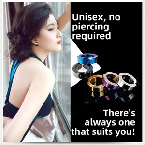 Set of five colorful titanium steel ear clips for men and women without ear piercings