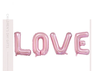 Ballons LOVE en aluminium rose métallisé pour décoration de fête romantique