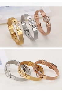 Details von Infinity-Mesh-Armbändern in Gold, Silber und Roségold-Ausführungen