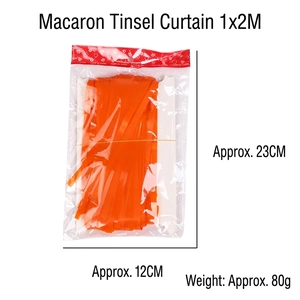 Orange macaron tinsel curtain 1x2m for party wall decoration and festive background