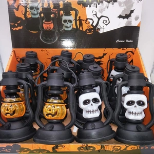 Halloween pumpkin skeleton LED lanterns night light spooky party decor tabletop display box