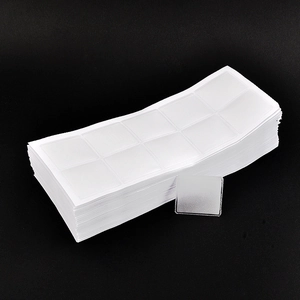 Stack of professional square transparent adhesive pads for jewelry and necklace packaging