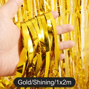 Tenda in lamina d'oro lucido 1x2m per decorazione della parete di compleanno