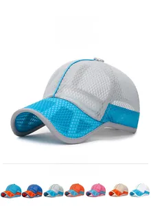 Close-up of breathable mesh baseball cap for kids with adjustable strap and sun visor