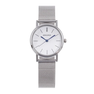 Nordic Minimalist Quartz Watch Alloy Case Stainless Steel Mesh Band Analog Display Fashionable For Women Men Buckle