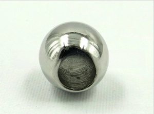 Polished stainless steel beads with through holes for jewelry DIY and crafting designs
