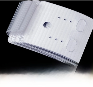 White wavy textured PVC card for earring and jewelry display with multi-hole design