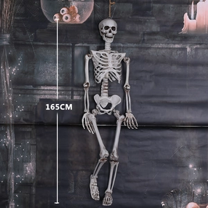 Detailed 165cm life-size hanging skeleton model for Halloween haunted house decor