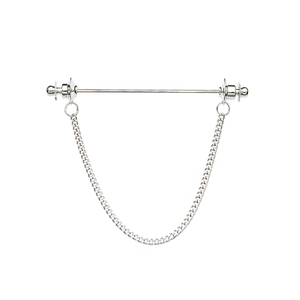 Minimalist Copper Collar Bar Pin With Tassel Chain For Men Shirt Accessories Formal Wedding Fashion Jewelry