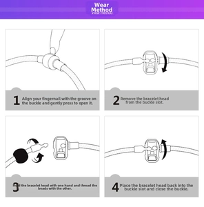 DIY assembly guide for unicorn charm snake chain bracelet with four-step instructions