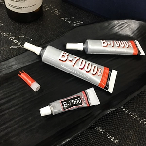 Three B-7000 clear adhesive glue tubes for jewelry and rhinestones in 15ml and 9ml sizes