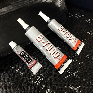 Three B-7000 clear jewelry glues in 3ml, 15ml, and 25ml sizes for stone repair