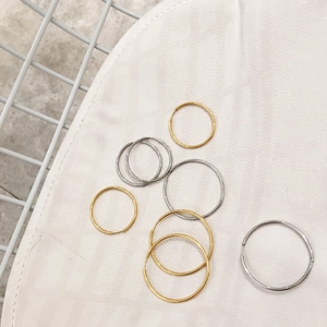 Minimalist Geometric Hoop Earrings Stainless Steel Gold Plated Simple Retro American Style Jewelry