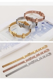 Bracelets en maille or, rose et argent avec breloque cœur mama pour la fête des mères