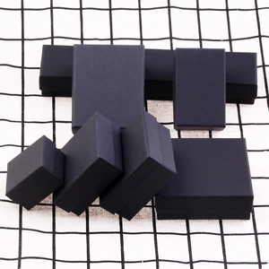 Black matte jewelry gift boxes in various square and rectangular sizes for necklaces