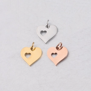 Minimalist Stainless Steel Hollow Double Heart Pendant Polished DIY Jewelry Accessories Heart Charm For Necklace Making