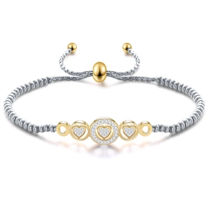 Bracciale Con Ciondolo A Cuore In Acciaio Inossidabile Regolabile Elegante Catena Di Perline Gioielli Di Moda Per Donne