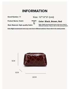 Detail showing the brown crocodile pattern texture and dimensions of the mini backpack