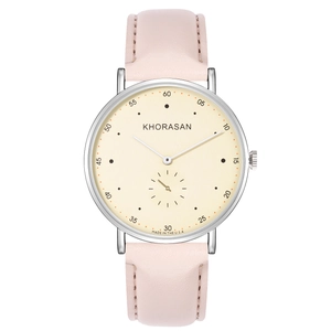 Women Minimalist Quartz Watch Round Dial Leather Strap Business Casual Fashion Wristwatch Small Seconds Subdial