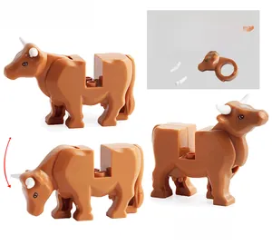 Detailed view of DIY cattle building blocks with movable joints and assembly parts