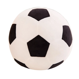 Classic black and white plush soccer ball toy for children with soft texture