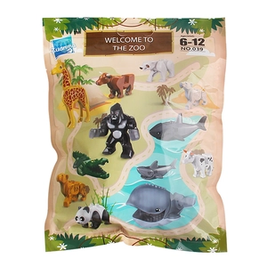 12-piece animal building blocks set with tiger panda and shark for kids DIY play
