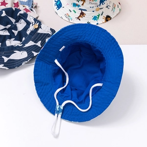 Set di cappelli da sole per bambini in cotone con stampe di animali e laccetto