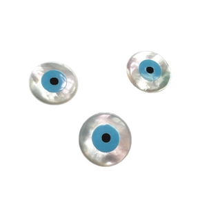 Natural white mother of pearl evil eye charms for jewelry making DIY craft supplies