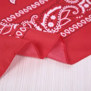 Red paisley cotton bandana for sports and hip hop fashion with classic pattern print