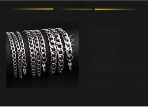 Detailed size guide for 60cm titanium steel Cuban link chain with multiple width options