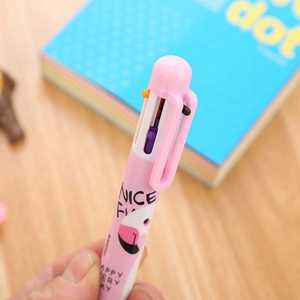 Pink flamingo multi-color ballpoint pen with 'NICE' text for cute school stationery