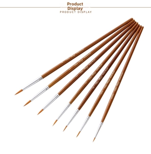 Set of 7 professional fine tip nylon detail brushes for nail art and oil painting