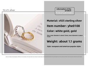 Detail of 925 sterling silver hoop earrings in silver and gold with 12mm outer diameter