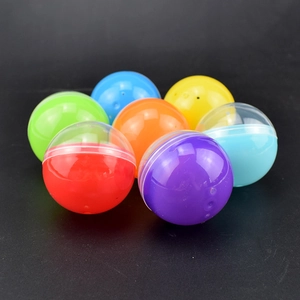 Colorful plastic toy capsules in solid and transparent designs for vending machines