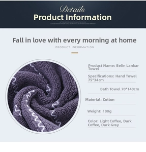 Detail view of purple cotton towel featuring wave texture and dense loop structure
