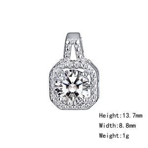 Elegant silver geometric heart necklace with a round brilliant-cut cubic zirconia stone