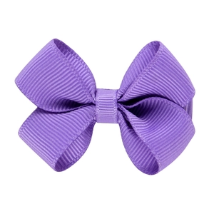Handmade lilac purple grosgrain ribbon bow hair clip for children with double layered design