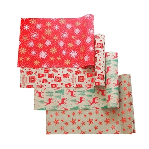Christmas cotton linen table runners set with festive reindeer and snowflake patterns