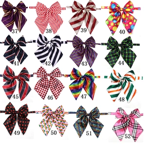 Batch of 50 colorful dog bow ties in 16 assorted patterns for pet grooming accessories