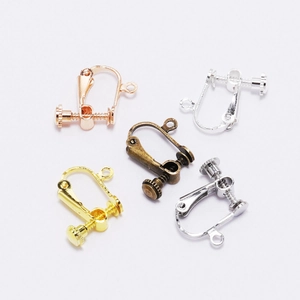 Five colors of screw-back earring converters in copper for DIY non-pierced jewelry