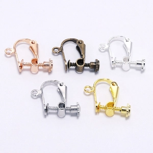 Copper DIY Earring Clip Converters Spiral Screw Adjustable Non Pierced Earring Components Jewelry Making Findings Accessories