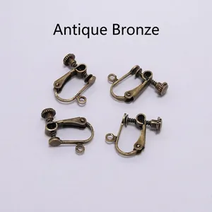 Antique bronze screw clip-on earring converters made of pure copper for DIY jewelry making